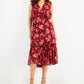 INC International Concepts Women's Floral Print Flutter Sleeve Dress Pink Size Medium