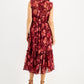 INC International Concepts Women's Floral Print Flutter Sleeve Dress Pink Size X-Large