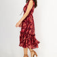 INC International Concepts Women's Floral Print Flutter Sleeve Dress Pink Size X-Large