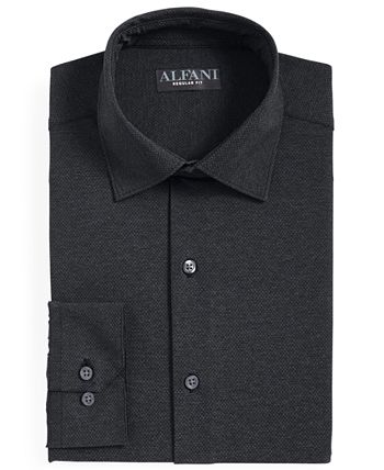 Alfani Men's Regular Fit Travel Ready Solid Dress Shirt Black Size 16X34X35