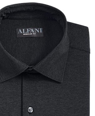 Alfani Men's Regular Fit Travel Ready Solid Dress Shirt Black Size 16X34X35