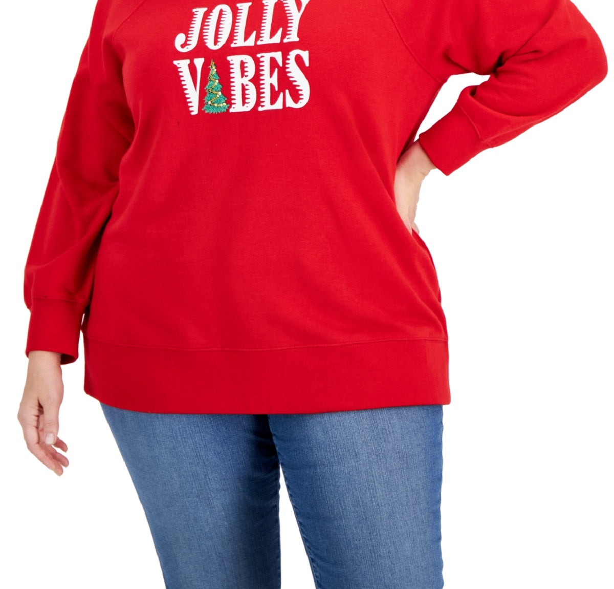 Style & Co Women's Fleece Tunic Red Size 2X