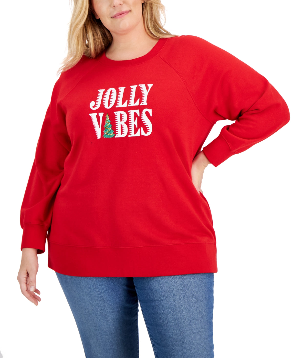 Style & Co Women's Fleece Tunic Red Size 3X