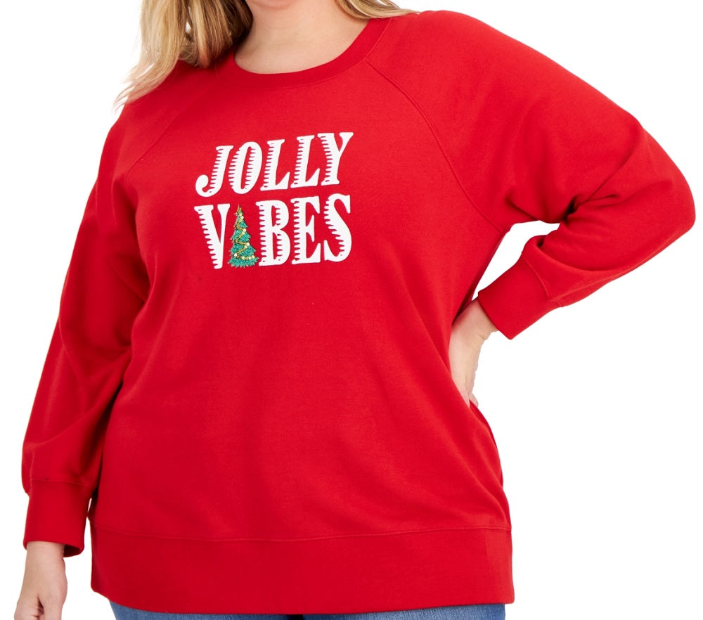 Style & Co Women's Fleece Tunic Red Size 3X