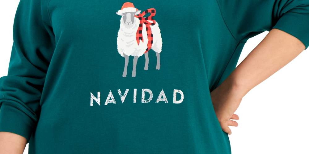 Style & Co Women's Fleece Tunic Green Size 4X