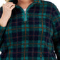 Style & Co Women's Plaid Sherpa Sweatshirt Green Size 2X