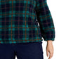 Style & Co Women's Plaid Sherpa Sweatshirt Green Size 2X