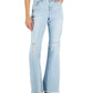 INC International Concepts Women's Mid Rise Destructed Flare Leg Jeans Blue Size 10