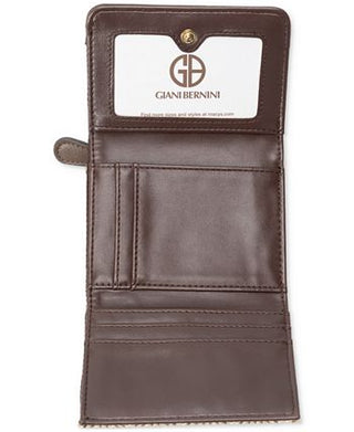 Giani Bernini Women's Logo Jacquard Trifold Wallet Brown Size Regular