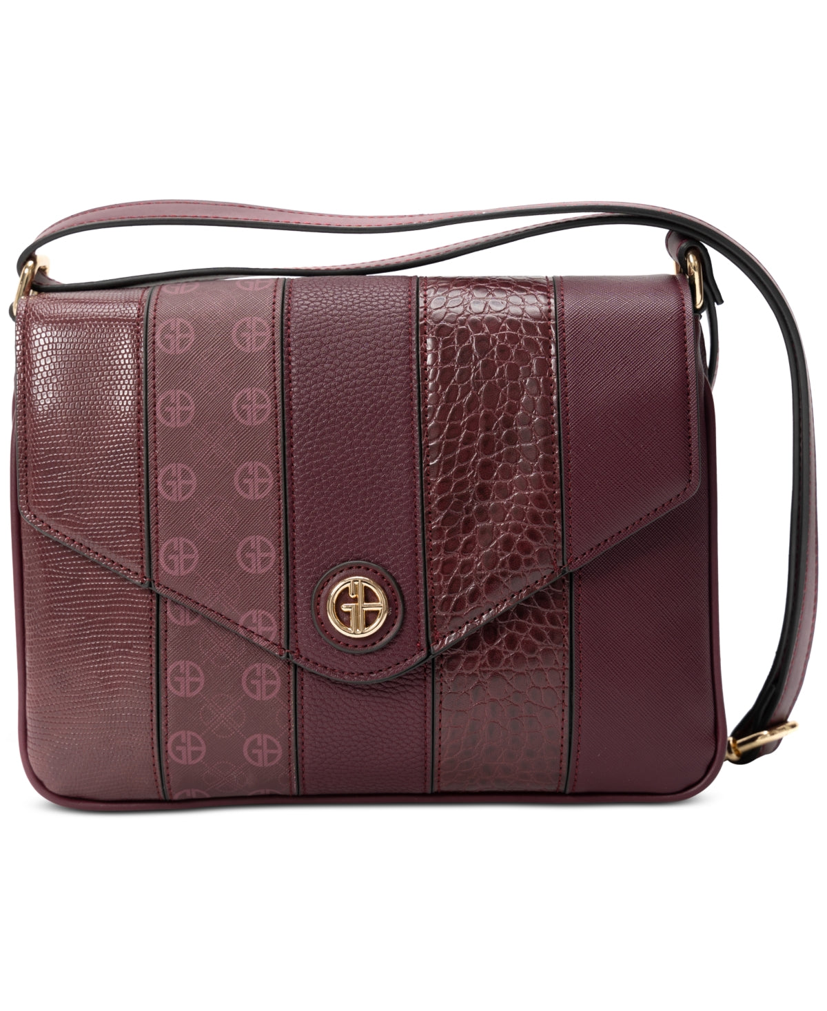 Giani Bernini Women's Embossed Colorblock Faux Leather Crossbody Red Size Regular