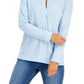 Style & Co Women's Cotton Crewneck Top Blue Size Large