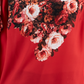 JM Collection Women's Cold Shoulder Mixed Media Floral Top Red Size Small