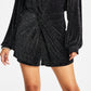 Bar III Women's Blouson Sleeve Sparkle Knit Romper Black Size Medium