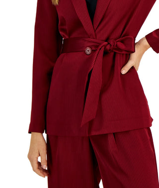 Alfani Women's Tie Waist Satin Blazer Red Size X-Small