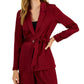 Alfani Women's Tie Waist Satin Blazer Red Size X-Small