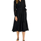Alfani Women's Jacquard Print Sheer Sleeve Dress Black Size 6