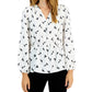 Alfani Women's Smocked Peplum V Neck Blouse White Size Small