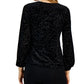 Alfani Women's Velvet Surplice Wrap Top Black Size Small
