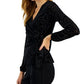 Alfani Women's Velvet Surplice Wrap Top Black Size Small