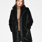 INC International Concepts Women's Long Faux Fur Chubby Coat Black Size Small