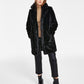 INC International Concepts Women's Long Faux Fur Chubby Coat Black Size Small