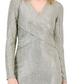 INC International Concepts Women's Crossover Bodice Dress Gold Size XL