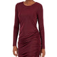 INC International Concepts Women's Drawstring Ruched Dress Red Size X-Large