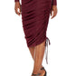INC International Concepts Women's Drawstring Ruched Dress Red Size X-Large