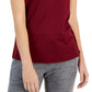 ID Ideology Women's Textured Short Sleeve T-Shirt Red Size Small