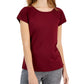 ID Ideology Women's Textured Short Sleeve T-Shirt Red Size Small