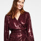 INC International Concepts Women's Sequin Mini Wrap Dress Red Size X-Large