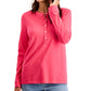Style & Co Women's Henley Top Pink Size Petite Large