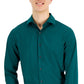 Alfani Men's Slim Fit 4 Way Stretch Solid Dress Shirt Green Size 14X32X33