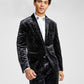 INC International Concepts Men's Slim Fit Paisley Velvet Suit Jacket Black Size XX-Large