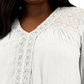 Style & Co Women's Lace Trim Long Sleeve Top White Size 1X