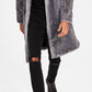 INC International Concepts Men's Elton Classic Fit Frosted Tip Faux Fur Coat Gray Size X-Large