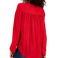 INC International Concepts Women's Hardware Trim Surplice Blouse Red Size Medium