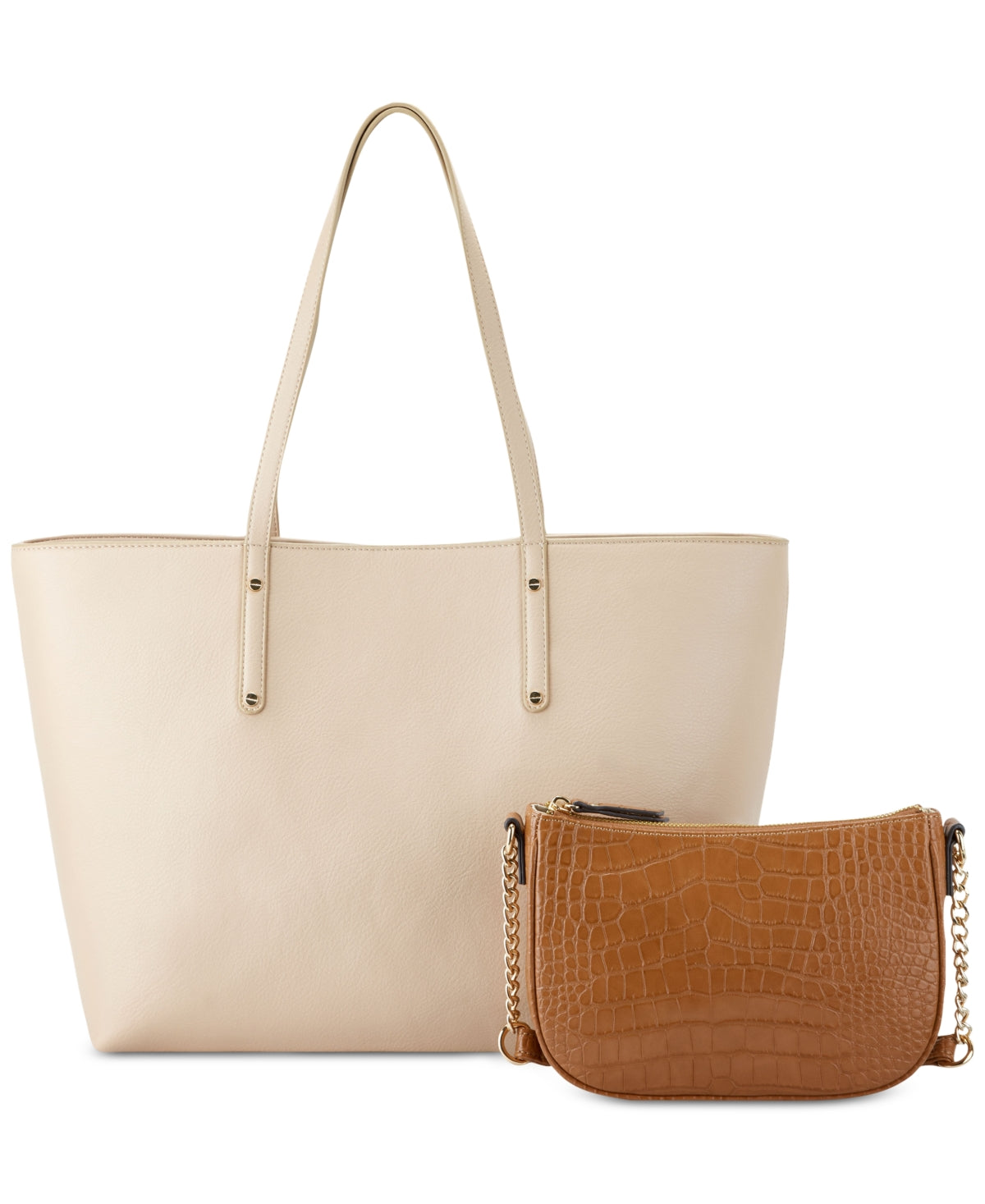 INC International Concepts Women's Zoiey 2-1 Tote Bag Brown Size Regular