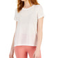 ID Ideology Women's Relaxed Short Sleeve Mesh Tee White Size X-Small