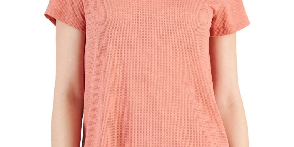 ID Ideology Women's Relaxed Short Sleeve Mesh Tee Pink Size Large