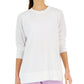 ID Ideology Women's Active Solid Crewneck Top White Size Large