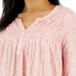 Style & Co Women's Knit Smocked Long Sleeve Top Orange Size Petite