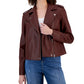 INC International Concepts Women's Faux Leather Jacket Brown Size X-Large