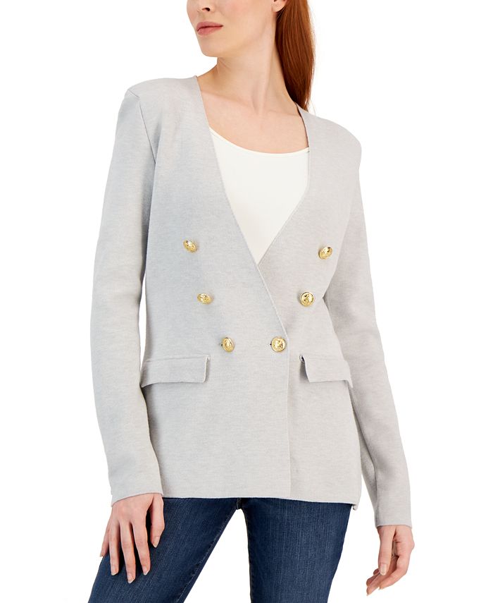 INC International Concepts Women's Sweater Blazer Gray Size Small