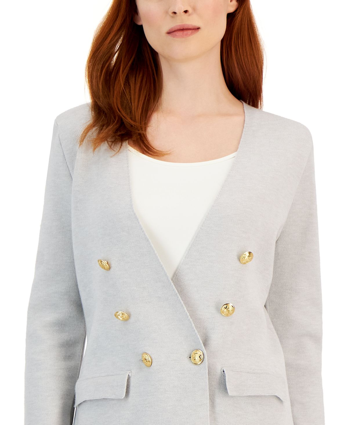 INC International Concepts Women's Sweater Blazer Gray Size Small