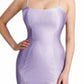 Fiesta Fashion - Satin Open Back High Slit Leg Evening Gown Maxi Dress