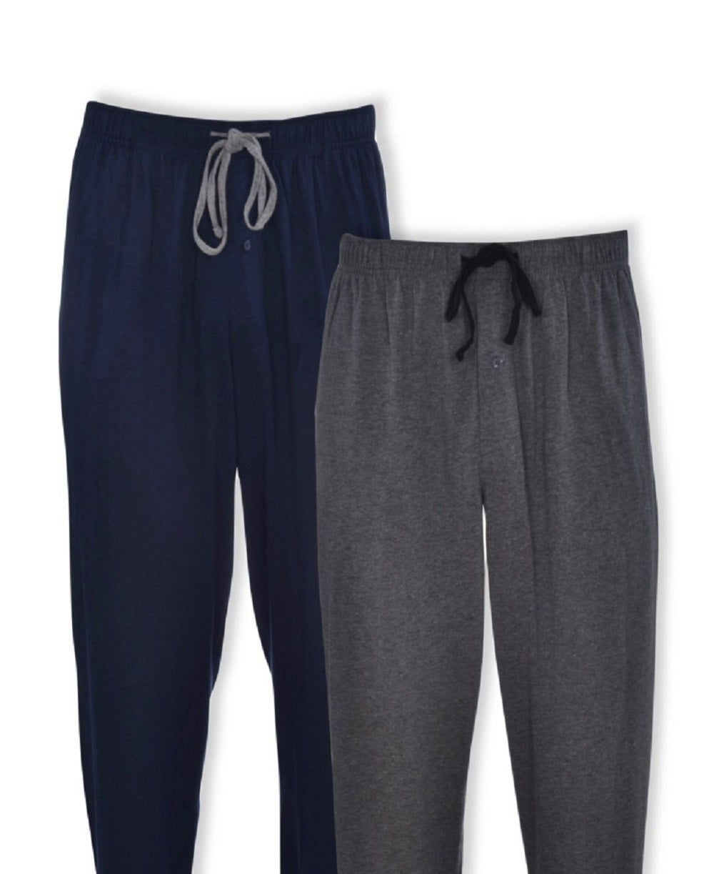 Hanes Men's Pack Of 2 Knit Sleep Pants Blue Size Large