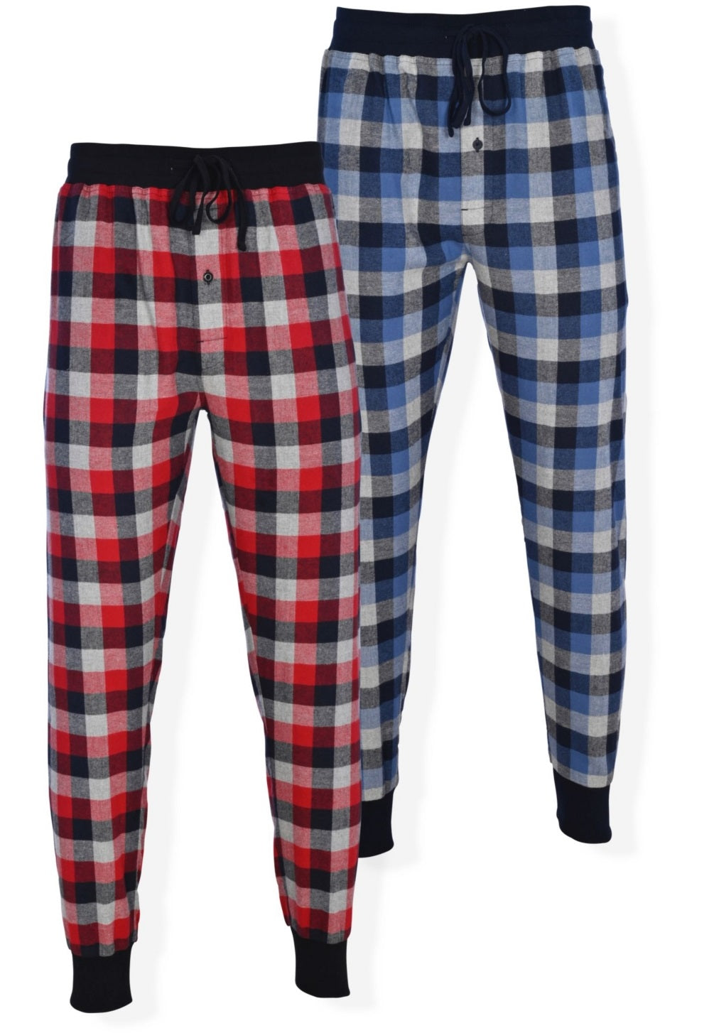 Hanes Men's 2Pk Flannel Sleep Jogger Pants Blue Size Medium