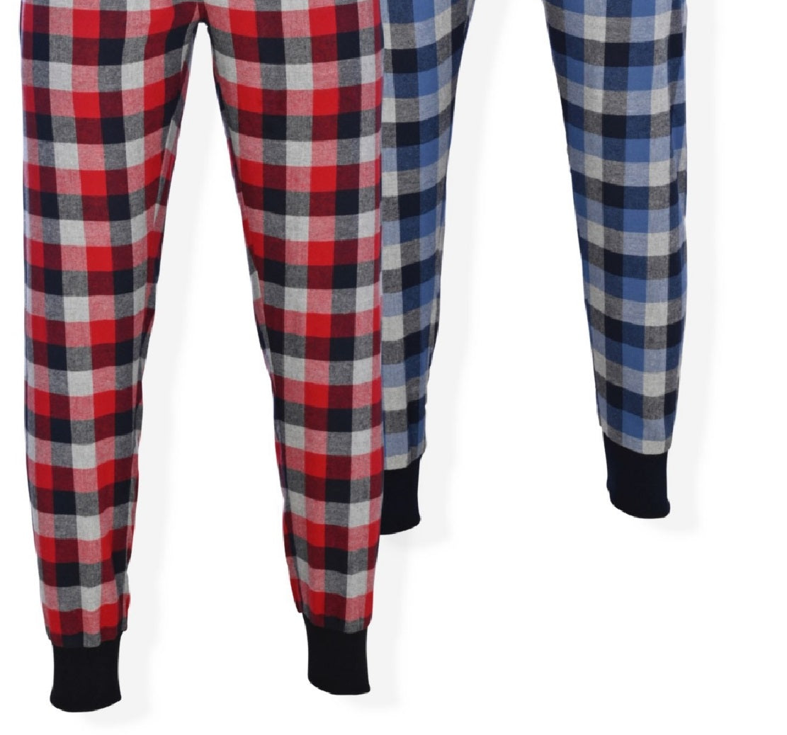Hanes Men's 2Pk Flannel Sleep Jogger Pants Blue Size Medium