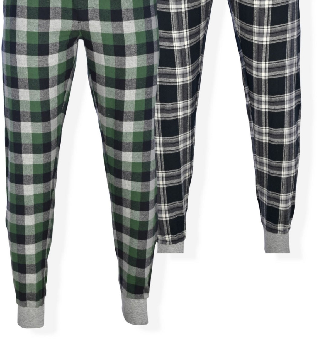 Hanes Men's 2Pk Flannel Sleep Jogger Pants Green Size Medium